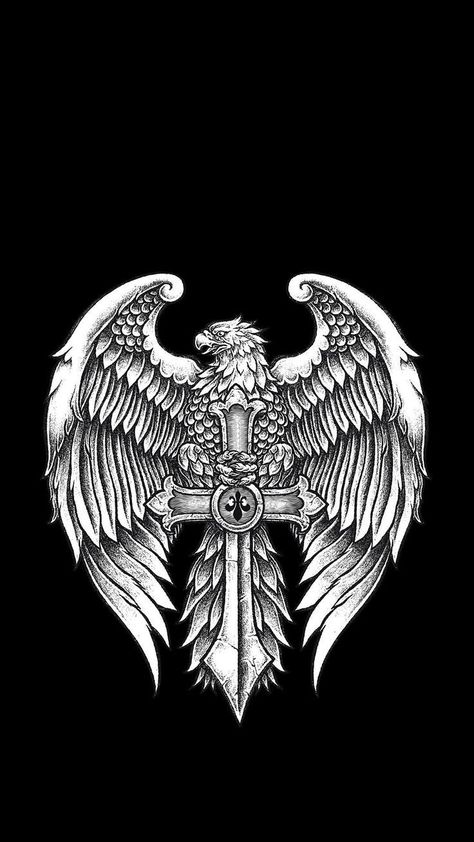 Angel Baby Art, Skeleton Artwork, Fake Tattoo Sleeves, Heraldry Design, Graffiti Wallpaper Iphone, Amoled Wallpapers, Eagle Art, Eagle Tattoo, Dark Phone Wallpapers