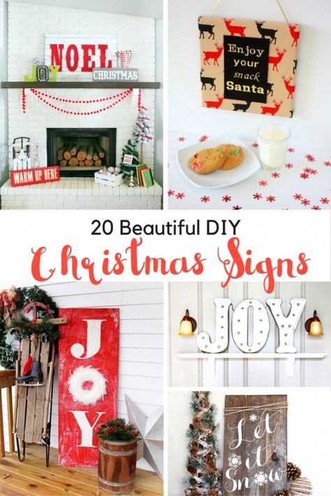 20 Beautiful DIY Christmas Signs for both your outdoor and your indoor decorating http://www.southernfamilyfun.com/diy-christmas-signs/ #ChristmasDecorations Diy Christmas Signs, Christmas Signs Diy, Fun Lifestyle, Trendy Diy, Signs Diy, Pinterest Party, Holiday Signs, Easy Christmas Crafts, Rustic Wood Signs