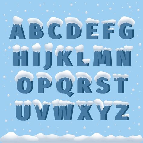 Winter Alphabet, Free Fonts For Commercial Use, Cute Calligraphy, Winter Vector, Celtic Fonts, Fonts For Commercial Use, Winter Fonts, Vector Alphabet, Christmas Fonts Free