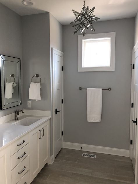 Master bath in gray white and cream by JM Selections Grey And Cream Bathroom, White And Grey Bathroom Ideas, Cream Bathroom Ideas, White And Grey Bathroom, Parents Bathroom, Cozy Bathroom Ideas, Grey Bathroom Ideas, Rose Bedroom, Cream Bathroom