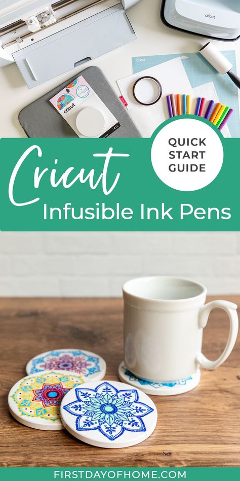 Cricut Infusible Ink Pens Projects, Cricut Infusible Ink Pens, Infusible Ink Pens, Mandala Coasters, Diy Coaster, Coaster Tutorial, Pen Projects, Pens And Markers, How To Use Cricut