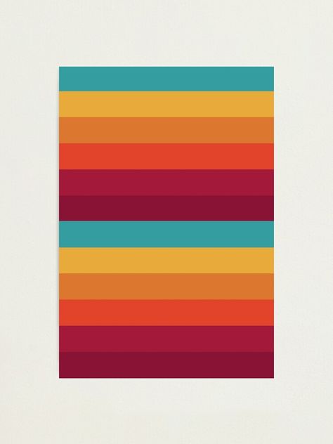 "RETRO 1960s COLOR PALETTE, 60s COLORS STRIPES, " Photographic Print for Sale by fubaglady 70s Colors Palette, 1960s Color Palette, 60s Color Palette, 1960s Graphic Design, 60s Colors, 70s Color Palette, 60s Patterns, Vintage Colour Palette, 60s Design