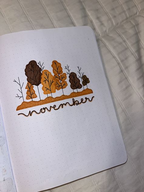 November Theme Calendar, November Journal Mood Tracker, Fall Title Ideas, September Notebook Ideas, November Diary Ideas, Fall Bulletin Journal Ideas, November Notebook Ideas, Journal Month Page August, November Header Ideas