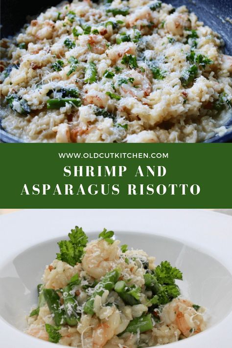 Shrimp and Asparagus Risotto – Old Cut Kitchen Shrimp And Asparagus Risotto, Italian Rice Dishes, Recipes Asparagus, Asparagus Risotto, Shrimp Risotto, Italian Rice, Shrimp And Asparagus, Diner Recept, Shrimp Recipes For Dinner