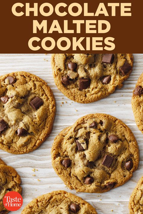 Malted Cookies, Best Fall Cookies, Malt Recipe, Pumpkin Chip, Milk Chocolate Chip Cookies, Chocolate Malt, Malted Milk, Caramel Cookies, Delicious Cookie Recipes