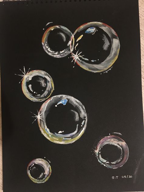 Watercolour On Black Paper, Metallic Watercolor On Black Paper, Metalic Watercolour, Drawing Bubbles, Watercolor On Black Paper, Glitter Watercolor, Paper Paintings, Metallic Art, Black Watercolor