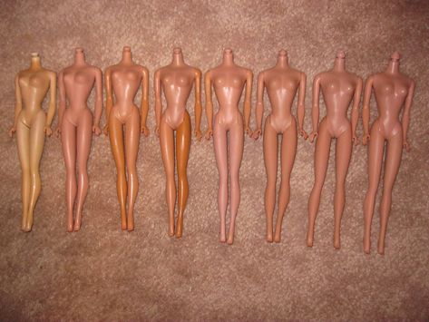 Vintage Barbie Body Comparison | From left to right: 1) #3 B… | Flickr Barbie Doll Body Types, Apocalypse Jewelry, Body Comparison, 1980s Barbie Dolls, Barbie Body, Vintage Barbie Collection, Barbie Restoration, Trans Barbie Doll, Destroyed Barbie Dolls