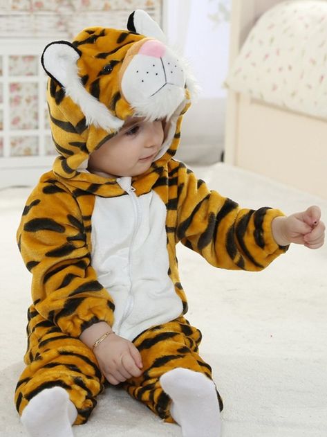 High-quality thick flannel, baby skin friendly material ,soft ,durable ,breathable and comfortable to wear for Baby, your little cub will be ready to take on in this adorable animal costume! #tiger #onesie #romper #kidssleepwear Baby Tiger Costume, Tiger Onesie, Disney Baby Costumes, Tiger Costume, Onesie Costumes, Animal Onesie, Cartoon Tiger, Rompers Online, Pajama Outfits