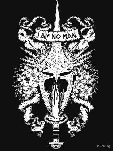 I am no man Hobbit Tattoo, I Am No Man, Lord Of Rings, Lotr Tattoo, Lord Of The Rings Tattoo, John Howe, Lotr Art, Ring Tattoos, Jrr Tolkien