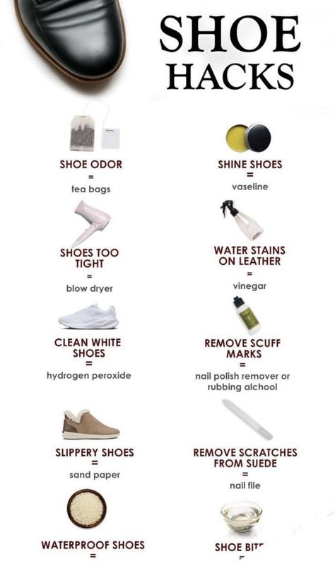 Shoe Hacks, Projek Menjahit, Easy Cleaning Hacks, Homemade Cleaning Solutions, Diy Cleaning Hacks, House Cleaning Checklist, Shoes Hack, Everyday Hacks, Household Cleaning Tips