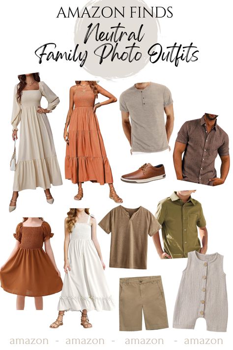 Family Photo Outfits from Amazon Neutral Family Picture Park Ideas, Fall Outfit Photoshoot Color Schemes, Family Fall Outfits Color Schemes, Family Photos Chambray, Summer/fall Family Photos, Bohemian Family Photoshoot Outfit, Family Photos Clothing Ideas, Fall 2023 Photoshoot, Family Pictures Peach Color Schemes