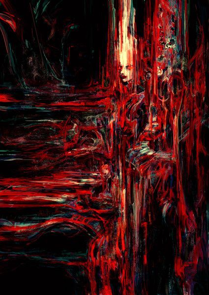 Layers Black And Red Art Drawing, Goth Abstract Art, Horror Abstract Art, Black And Red Abstract Painting, Horror Oil Painting, Dark Red Painting, Gore Painting, Rage Painting, Dark Abstract Painting