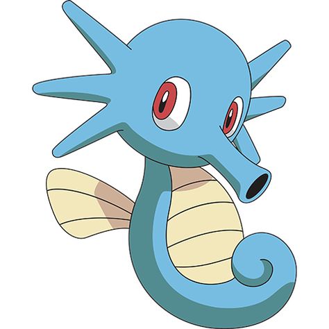 Pokemon Characters Png, Horsea Pokemon, Water Pokemon Drawings, Water Pokemon Art, Underwater Pokemon, Stunfisk Pokemon, Blue Seahorse, Water Type Pokemon, Pokemon Wiki