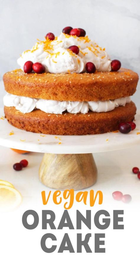 Vegan Orange Cake Recipe, Potluck Vegan, Vegan Orange Cake, Whip Frosting, Coconut Whip, Orange Frosting, Orange Cake Recipe, Whipped Frosting, Vegan Cakes