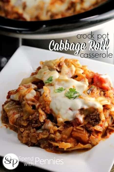 Deliciously easy, this Cabbage Roll Casserole recipe cooks up in the slow cooker all day. All of the flavor without all of the fuss, this is sure to become a regular in your dinner rotation! Cabbage Roll Casserole, Crock Pot Cabbage, Unstuffed Cabbage, Cabbage Roll Soup, Cabbage Roll, Crockpot Casserole, Cabbage Casserole, Cabbage Rolls, Crock Pot Slow Cooker