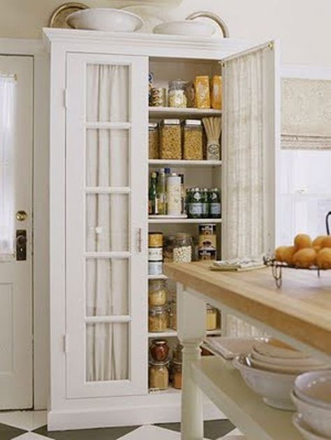 Turn An Old Armoire Into Pantry Space | Repurposed Furniture Freestanding Pantry Storage, Stand Alone Kitchen Pantry, Armoire Pantry, Desain Pantry Dapur, Free Standing Pantry, Standing Pantry, Freestanding Pantry, Cheap Kitchen Makeover, Free Standing Kitchen Pantry