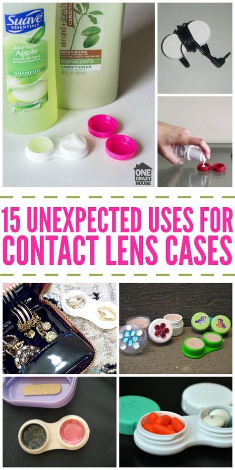 I do lots of these. Keep antibacterial ointment and hydrocortisone in my purse at all times! Eyeglass Cases Upcycle, Contact Lense Case, Daily Contact Lenses, Homemade Mouthwash, Contact Lenses Case, Contact Case, Contact Lens Solution, Makeup Containers, Contact Lens Case