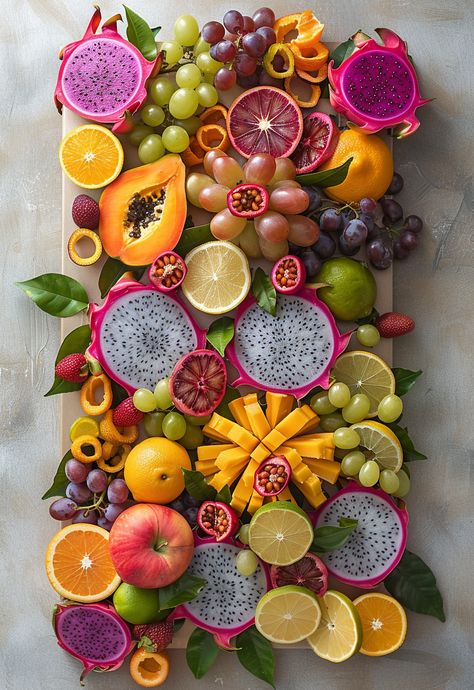 Create a beautiful fruit charcuterie board. Easy, colorful, and perfect for entertaining! Tropical Fruit Charcuterie Board, Caribbean Charcuterie Board, Fruit Board Platter, Cheese Broads, Tropical Charcuterie Board, Fruit Grazing Board, Fruit And Cheese Charcuterie Board, Fruit Board Ideas, Fruit Charcuterie Board Ideas