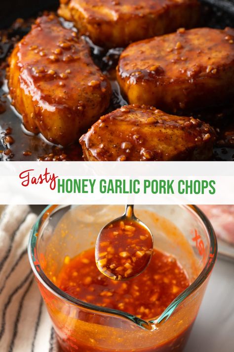 Sweet And Spicy Pork Chop Marinade, Honey Garlic Pork Chop Marinade, Spicy Ham Recipes, Sweet And Spicy Pork Chops, Spicy Pork Recipes, Spicy Garlic Sauce Recipe, Spicy Pork Chops, Honey Hot Sauce, Honey Glazed Pork Chops