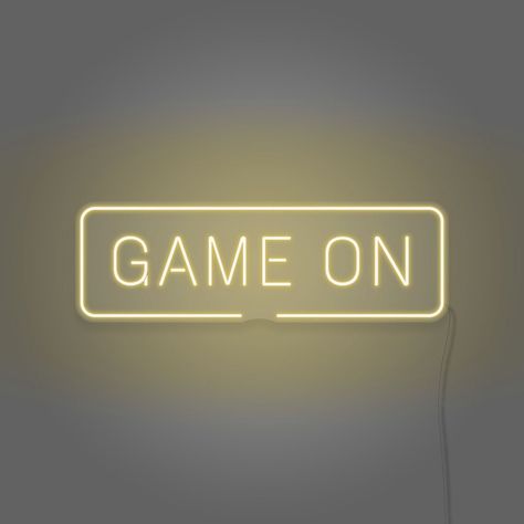 #NeonSignNames #NeonInspiration #NeonSigns #BrightIdeas Game Neon Sign, Game On Neon Sign, Game Room Neon Sign, Game On Sign, Library Hallway, Game Net, Gaming Lounge, Wall Graphic, Neon Words