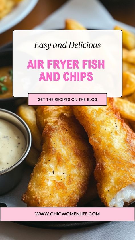 Air Fryer Fish And Chips Air Fryer Fish And Chips Beer Batter, Homemade Fish And Chips Air Fryer, Air Fryer Fish N Chips, Skippers Fish And Chips Recipe, Air Fryer Fish And Chips Cod, Airfryer Fish And Chips, Fish And Chips Air Fryer Recipe, Cod Fish And Chips Recipe, Fish And Chips Recipe Air Fryer