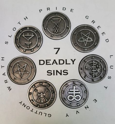 Rings Of Hell, Hell Tattoo, Demon Symbols, The Satanic Bible, 7 Sins, Geniale Tattoos, Wiccan Spell Book, Magic Symbols, Witch Spell Book