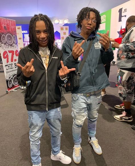 ybn nahmir & lil tecca Lil Tecca Pfp, Lil Tecca Outfits, Ybn Nahmir, Lil Tecca, Cute Dreads, Hype Clothing, Black Men Fashion Swag, Swag Outfits Men, Rap Aesthetic