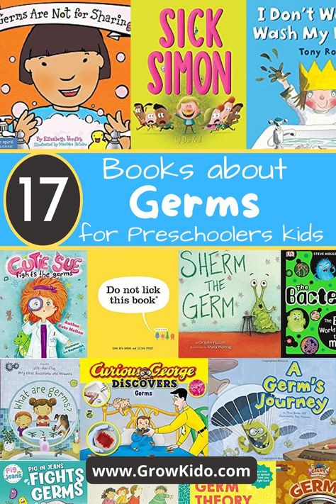 Best Books about Germs for Preschoolers Kids to Inspire Healthy Hygiene Habits Preschool Body Theme, Germs Preschool, Healthy Hygiene, September Lessons, Kids Hygiene, Hygiene Activities, Habit Books, Toddler Art Projects, Washing Hands