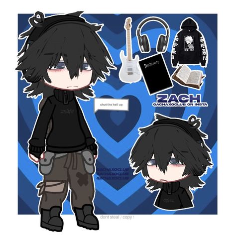 Male Gacha Club Ideas, Gacha Club Guy Oc, Grunge Gacha Club Outfits Male, Emo Gacha Club Outfits Male, Hair Ideas For Gacha Life, Male Outfits Gacha Club, Gacha Club Oc Ideas Outfit, Female Gacha Club Outfits, Gacha Clothes Ideas Male