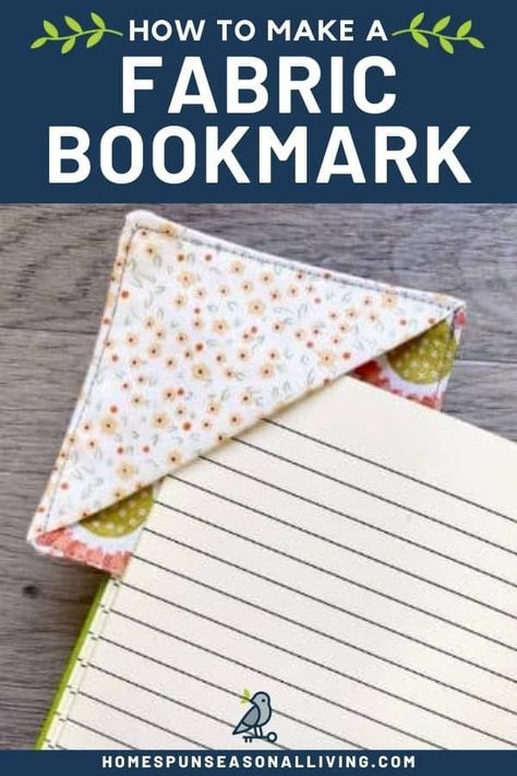 Quick Sewing Gifts, Fabric Bookmarks, Bookmark Crochet, Diy Sewing Gifts, Felt Bookmark, Corner Bookmark, Sewing Machine Projects, Corner Bookmarks, Book Corners