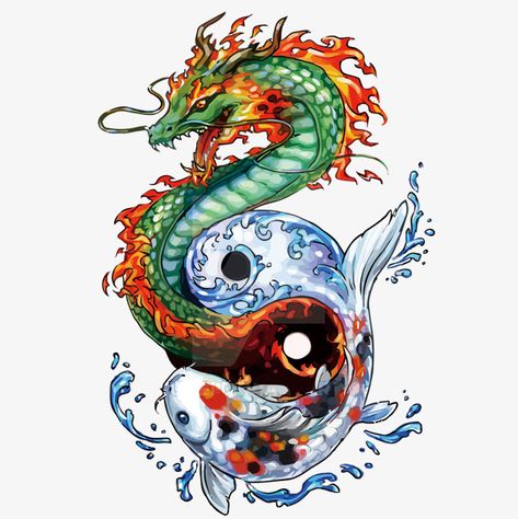 3 days 2 nights 2000$ Pez Koi Tattoo, Dragon Koi Fish, Koi Dragon Tattoo, Japanese Tattoo Meanings, Karp Koi, Dragon Tattoo Meaning, Koi Dragon, Dragon Tattoos For Men, Chinese Dragon Tattoos