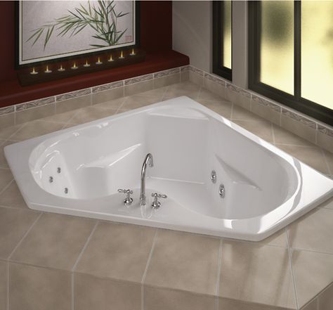 Whirl Pool Tub Master Bath, Jet Tub, Bathroom Jacuzzi Tub Ideas, Corner Jetted Tub, Corner Jacuzzi Tub, Fancy Bathroom, Jacuzzi Bathtub, Corner Bath, Corner Tub