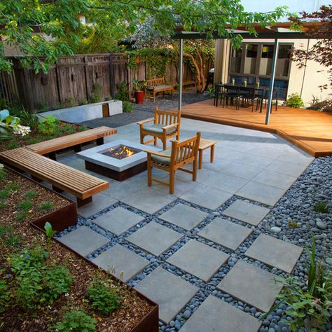 Modern Landscape Design Ideas, Remodels & Photos Moderne Have, Modern Backyard Landscaping, Modern Landscape Design, Modern Garden Design, Landscape Designs, Backyard Inspiration, Modern Backyard, Backyard Patio Designs, Modern Landscaping