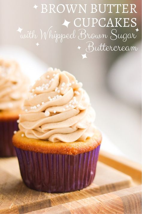 Brown Butter Cupcakes, Toffee Cupcakes, Brown Sugar Buttercream, Dutch Butter Cake, Whipped Buttercream, Cake Batter Cookies, Butter Cupcakes, Brown Sugar Cookies, Popcorn Seasoning