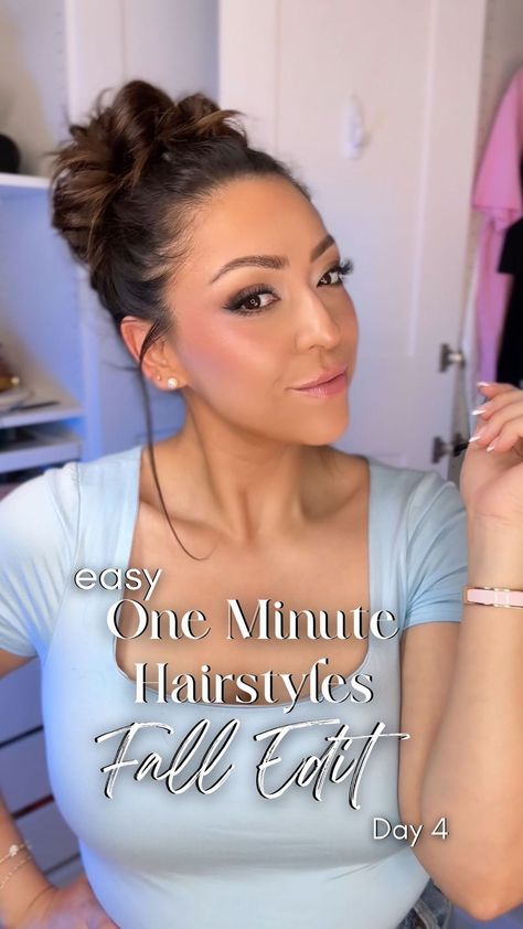 Karla Kazemi | ✨Save this easy messy bun tutorial for later!✨ Day 5/10 🫶 I added some dry shampoo to bring more life into my hair, adding some texture... | Instagram One Minute Hairstyles, Easy Messy Bun Tutorial, Easy Contour, Cheek Lift, Easy Messy Bun, Messy Bun Tutorial, Bun Tutorial, Messy Bun Hairstyles, Work Hairstyles