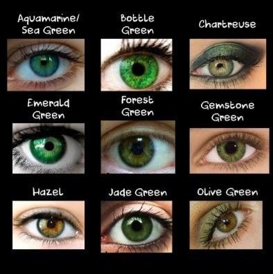 Eye Color Chart For Writers, Green Eyes Vs Blue Eyes, Green Eye Color Chart, Green Eyes Color Palette, Types Of Green Eyes, 2 Different Color Eyes, Green Eyed Woman, Green Eye Color, Magical Eyes