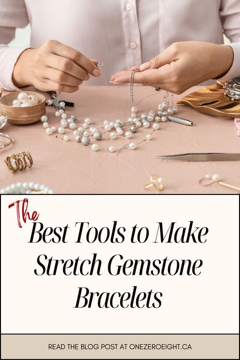 Ready to start making your own stretch gemstone bracelets? Visit our One Zero Eight blog to discover the 6 best tools to get you crafting like a pro! Whether you're a beginner or looking to refine your technique, our guide provides essential tools that make bracelet making easy and enjoyable. Learn what you need to create beautiful, durable pieces you'll love wearing or giving as gifts. Click now to find out how to equip yourself for this fun and creative hobby! Bracelet Design Ideas, Bracelet To Make, Make Bracelet, Bracelets Making, Positive Intentions, Make Your Life Better, Bead Suppliers, Healing Gemstones, Buy Bead