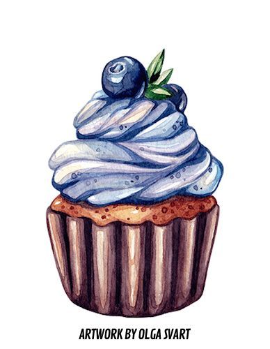 Desserts Drawing, Food Art Painting, Cupcake Drawing, Watercolor Food, Food Drawings, Food Painting, Color Pencil Art, Canvas Decor, Food Drawing