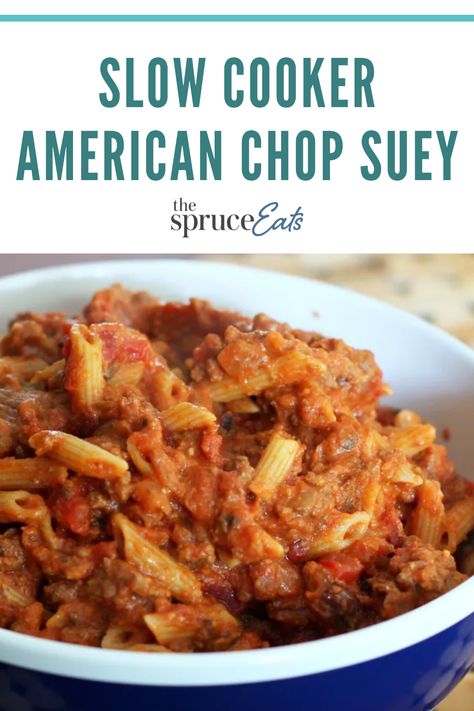 Crockpot Chop Suey Slow Cooker, American Chopped Suey, Crockpot American Chop Suey, American Chop Suey Instant Pot, American Chop Suey, Macaroni Pasta, Chop Suey, Easy Slow Cooker, Diced Tomato