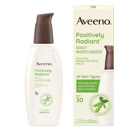 Positively Radiant Daily Face Moisturizer SPF 30 | AVEENO® Aveeno Face Moisturizer, Aveeno Moisturizer, Spf Face Moisturizer, Aveeno Positively Radiant, Caudalie Beauty Elixir, Beauty Elixir, Moisturizing Face Cream, Sunscreen Moisturizer, Facial Moisturizers