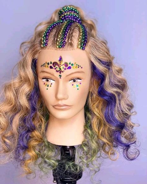 Mardi Gras Hair, Mardi Gras Makeup, Mannequin Challenge, Mardi Gra, Mardi Gras Decorations, Hair Shows, Hair And Beauty, Status Quo, Hair Studio