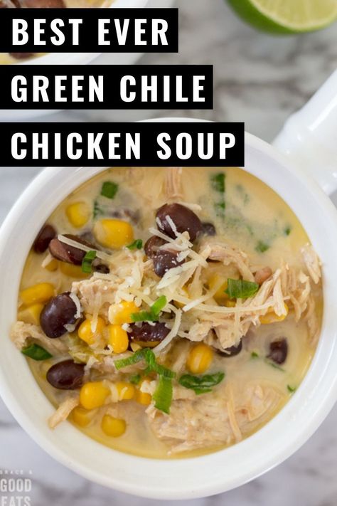 Green Chili Chicken Soup, Green Chile Chicken Soup, Green Chili Soup, Chili White, Quick Soup Recipes, White Bean Chicken Chili, Green Chili Chicken, Green Chile Chicken, Chili Soup