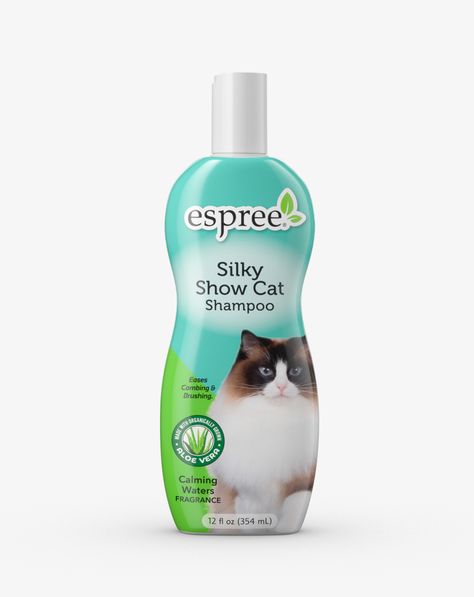 Our best cat shampoo produces a show cat look | Espree Cat Shampoo, Paper Duck, Long Haired Cats, Wet Cat, Pet Shampoo, Cat Items, Long Coats, Safflower Oil, Aloe Vera Juice