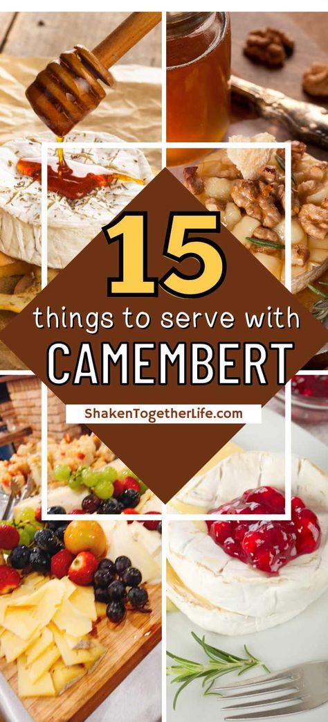 Wondering what to serve with camembert? We have 15 pairings perfect for this delicious cheese! Camembert Cheese Board, Cheese Pairings Food, Camembert Cheese Recipes Appetizers, Camembert Cheese Recipes, How To Serve Camembert Cheese, Baked Camembert Cheese Recipes, Camembert Baked, Cheese Camembert, Cooked Camembert