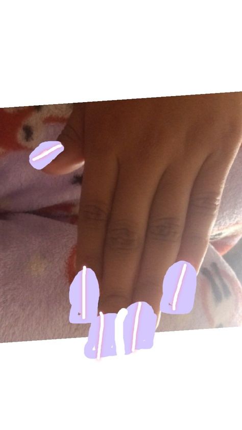 purple nails with a white and pink line Purple And White Nails, Purple Nails, Purple And White, White Nails, Nails, Purple, Pink, White, Quick Saves