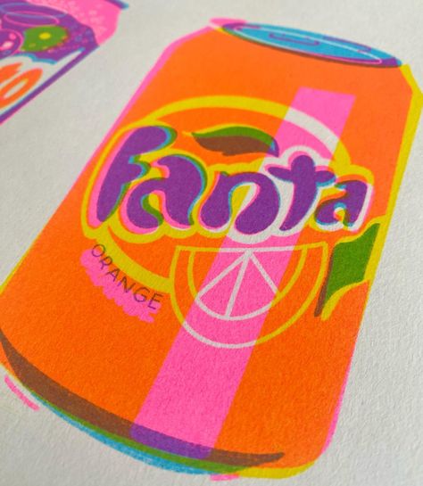 Duplikat has very kindly sent me a limited amount of ‘Fizzy Pop’ Risograph prints, just look at those colours pop 💢 Pop Illustration Design, Pop Graphic Design, Pop Art Graphic Design, Procreate Risograph, Cmyk Screen Printing, Risograph Palette, Risograph Illustration, Risograph Design, Risograph Poster