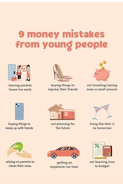 money mistakes Dorm List, Money Management Activities, Financial Literacy Lessons, Adulting 101, Financial Mistakes, Money Saving Methods, Digital Money, Fitness Coaching, Money Budget