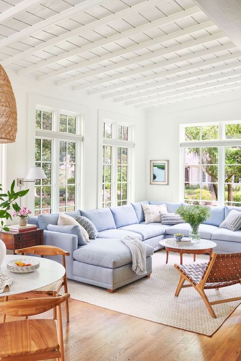 5 Outdated Design Rules You Need To Start Breaking Great Room Large Windows, Maine Home Interior, Cape Interior, Nantucket Living Room, Hydrangea House, Coastal Home Design, Jenkins Interiors, Bedroom Addition, South Street