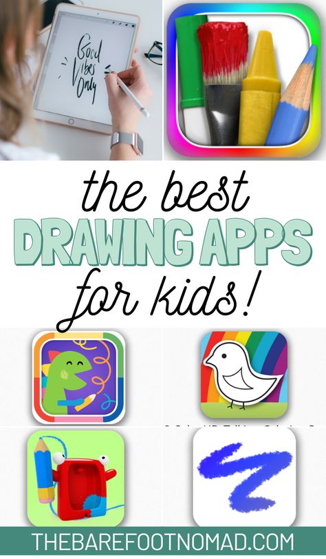 Looking for the best iPad drawing apps for kids? These free apps are perfect for young students learning to draw! #drawing #kids #iPad #apps Apps For Ipad Drawing, Best Ipad Apps For Kids, Drawing Apps Ipad, Apple Pencil Apps, Ipad Drawing App, Toddler Apps, Kids Ipad, Drawing Apps, App Drawings