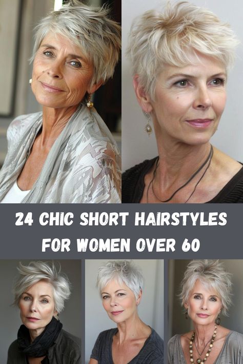 As we age, finding the right hairstyle that suits both our style and practical needs becomes essential. These 24 chic short hairstyles for women over 60 are designed to highlight your natural beauty while offering low-maintenance options. From classic pixie cuts to modern, layered bobs, each hairstyle is chosen to enhance elegance and confidence. Whether you prefer a sleek, sophisticated look or something more playful and textured, Short Hair Over 60 Older Women Glasses, Over 60 Womens Hairstyles, Short Hairstyle For Older Women Over 50 With Fine Hair, Classic Short Hairstyles For Women, 70 Year Old Hairstyles Short Hair, Sophisticated Short Hairstyles, Short Hair For Women Over 70 Classy, Short Hairstyle Women No Bangs, Short Hairstyles Women Over 50